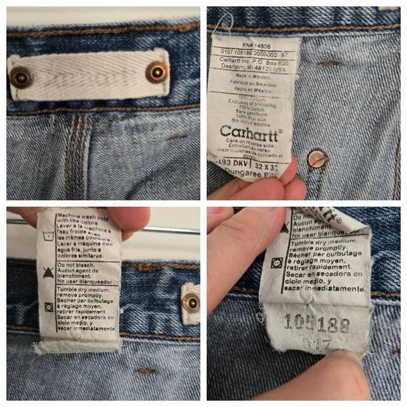 Carhartt Blue Denim Jeans Men's 32 with Paint Splatter - Picture 11 of 11